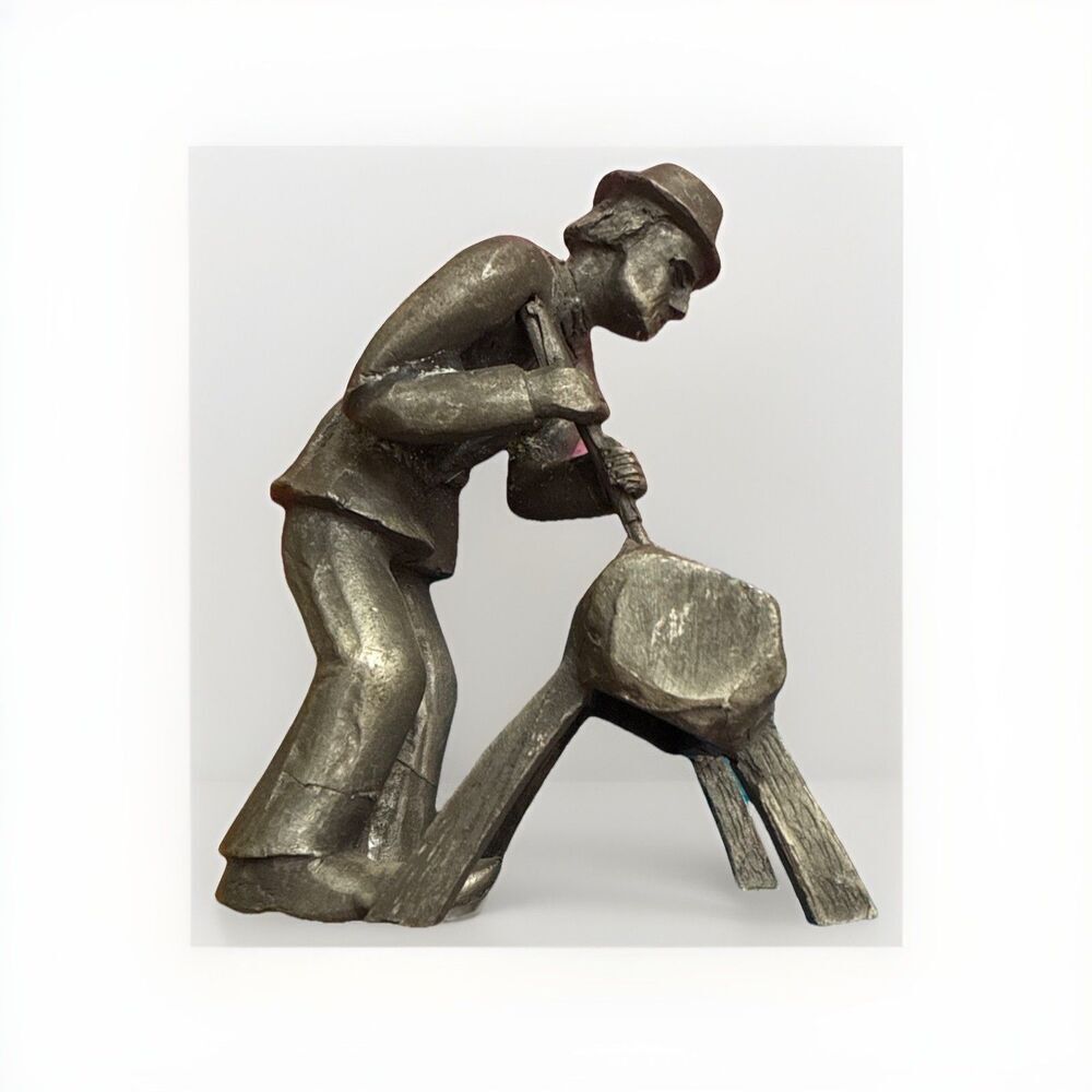 Vintage Daalderop Pewter Dutch Shoemaker Shoe Cobbler Figurine MADE IN HOLLAND